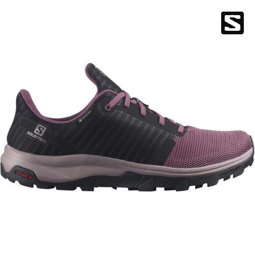 Black / Purple Salomon Outbound Prism GTX Women's Hiking Shoes | IE JX9106